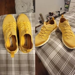 Yellow Sketchers Memory Foam Athletic Shows - 7